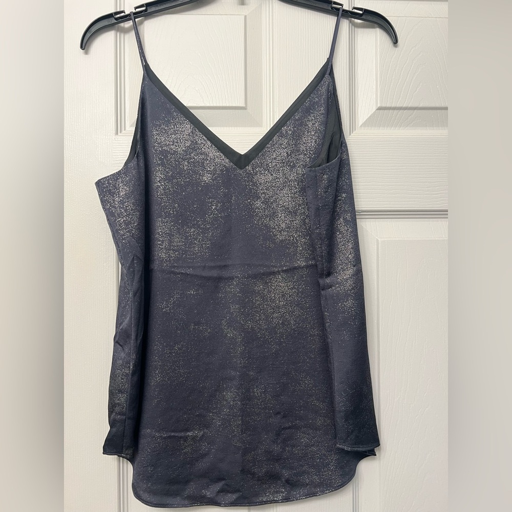 Express Elegant Grey Sparkle Sleeveless Top